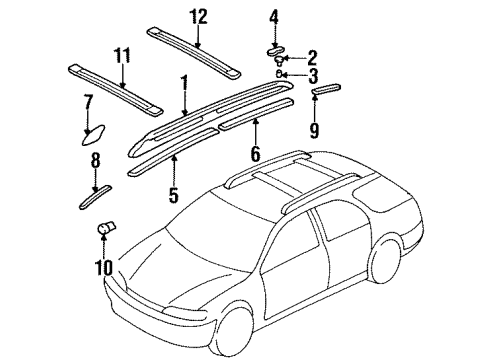 1996 Honda Accord Luggage Carrier Clip, Roof Molding (T-Stud)(Natural) Diagram for 91502-SV5-A00