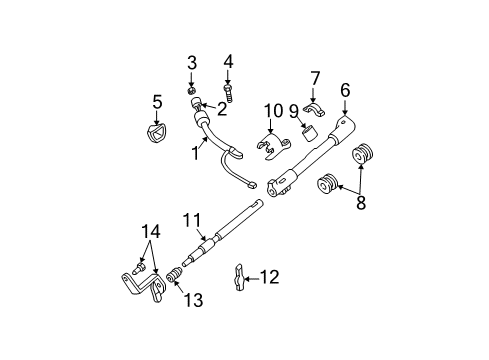 2002 Ford F-350 Super Duty Gear Shift Control - AT Gearshift Lever Diagram for 5C3Z-7210-AAA