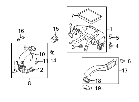 2012 BMW X5 Powertrain Control Intake Silencer Diagram for 13717804233