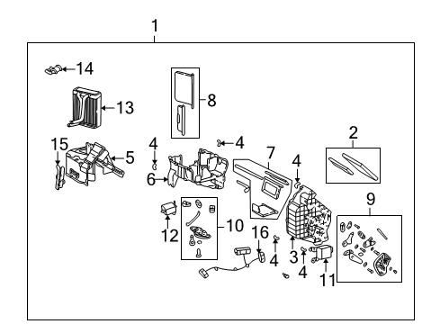 2002 Kia Spectra Heater Core & Control Valve Mode Actuator Diagram for 1K2N161A35