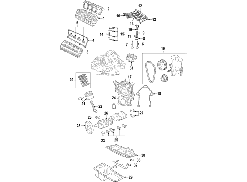 2005 Chrysler 300 Engine Parts, Mounts, Cylinder Head & Valves, Camshaft & Timing, Oil Pan, Oil Pump, Crankshaft & Bearings, Pistons, Rings & Bearings Support-Engine Support Diagram for 4578046AC