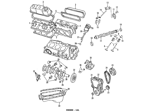 1992 Dodge D250 Engine Parts, Mounts, Cylinder Head & Valves, Camshaft & Timing, Oil Pan, Oil Pump, Crankshaft & Bearings, Pistons, Rings & Bearings Gasket-Cylinder Head Diagram for 53020489