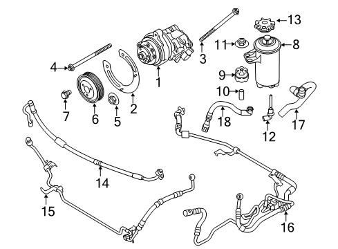 2018 BMW X5 P/S Pump & Hoses, Steering Gear & Linkage Power Steering Pump Diagram for 32416796457