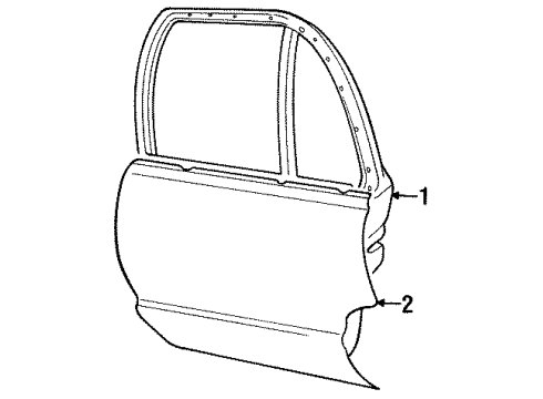 1992 Buick LeSabre Rear Door Weatherstrip Asm-Front Side Door *Gray E Diagram for 25606128