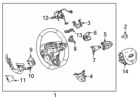 2022 Chevrolet Bolt EV Steering Wheel & Trim Lower Cover Diagram for 42733416