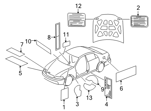 1999 Acura RL Information Labels Label, Air Conditioner Caution (Hfc134A) Diagram for 80050-SP0-H01