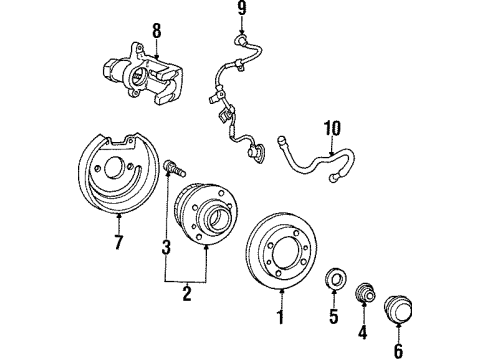 1998 Hyundai Sonata Anti-Lock Brakes Sensor-Abs Front Wheel , RH Diagram for 95675-34502