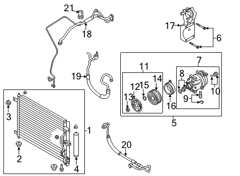 2006 Chevrolet Aveo Air Conditioner Seal Kit Diagram for 96407536