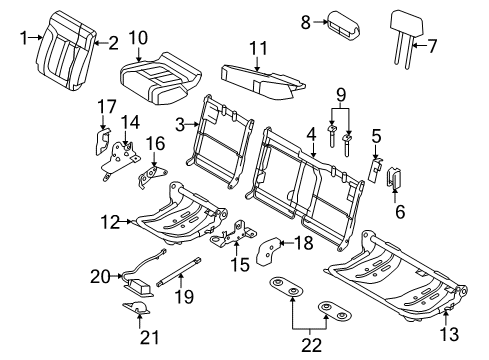 2011 Ford F-150 Rear Seat Components Headrest Cover Diagram for BL3Z-18501A04-RA