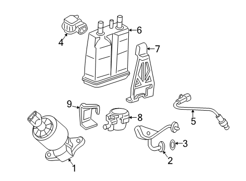 2003 Chevrolet Express 3500 Emission Components PCV Valve Diagram for 12574660