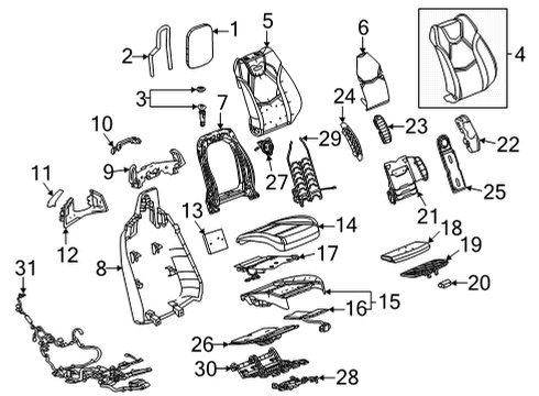 2022 Cadillac CT4 Passenger Seat Components Seat Cushion Heater Diagram for 84894691