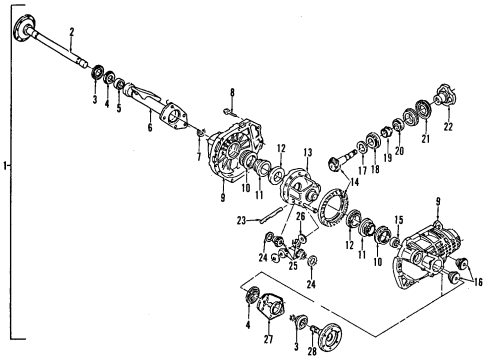 1997 Chevrolet Astro Front Axle, Axle Shafts & Joints, Differential, Drive Axles, Propeller Shaft Front Axle Assembly (3.42 Ratio) Diagram for 26046049