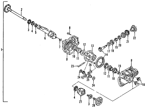 1991 GMC Safari Front Axle, Axle Shafts & Joints, Differential, Drive Axles, Propeller Shaft Shaft Asm-Front Axle Propeller Diagram for 26031942