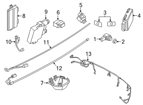 2021 BMW X4 Electrical Components - Rear Bumper ULTRASONIC SENSOR, SUNSTONE Diagram for 66206840234