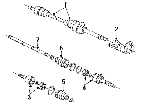 1994 Nissan Maxima Axle Components - Front Shaft Assembly-Front Drive, L Diagram for 39101-87E15