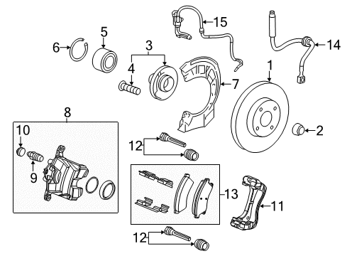 2019 Chevrolet Sonic Anti-Lock Brakes Guide Pin Diagram for 13504030