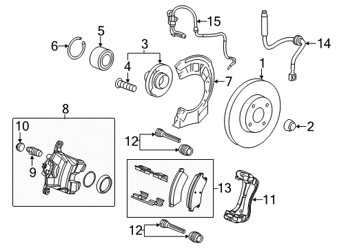 2017 Chevrolet Sonic Front Brakes Bleeder Valve Cap Diagram for 93172177