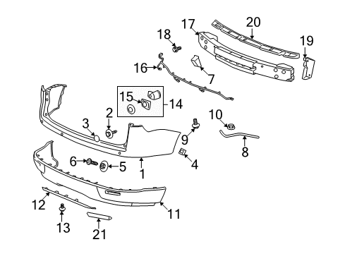 2009 Saturn Outlook Parking Aid Bumper Cover Diagram for 20921715