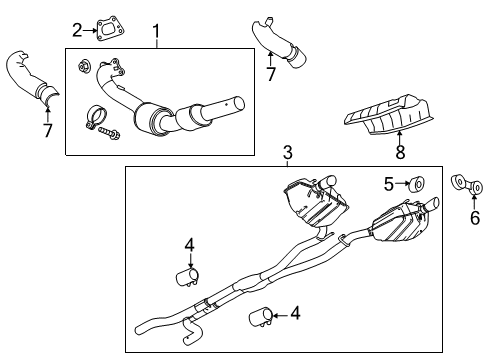 2015 Chevrolet Camaro Exhaust Components CONVERTER ASM, 3WAY CTLTC (W/EXH FRT PIPE)"KIT" Diagram for 19418959