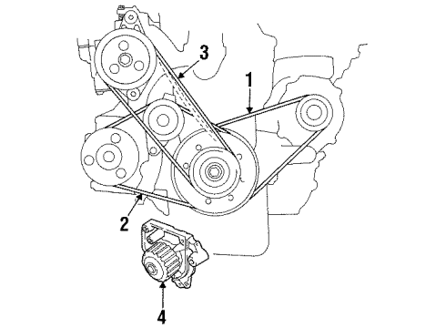 1994 Honda Civic del Sol Water Pump, Belts Belt, Alternator (Bando) Diagram for 31110-PR4-003