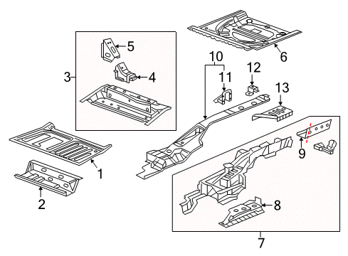 2017 Buick Envision Rear Body - Floor & Rails Upper Rail Bracket Diagram for 13395079