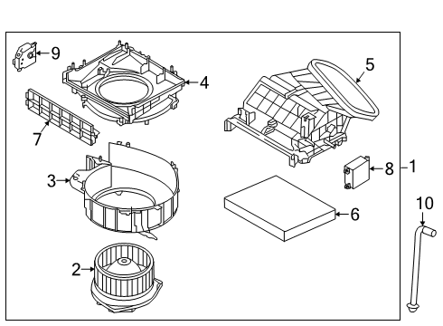 2021 INFINITI QX50 Blower Motor & Fan Blower Assy-Front Diagram for 27200-5NA1A