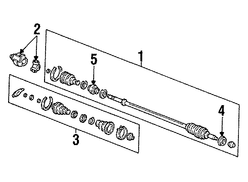 1992 Honda Civic Axle Shaft - Front Joint, Inboard Diagram for 44310-SR3-300