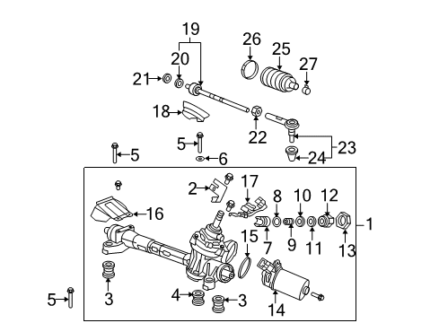 2013 Honda Fit Steering Column & Wheel, Steering Gear & Linkage Bush, Steering Gear Box Mounting (A) Diagram for 53684-SYY-003