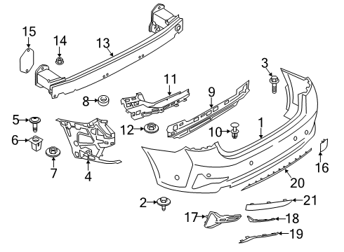 2019 BMW 330i xDrive Rear Bumper GASKET RING Diagram for 51128497191