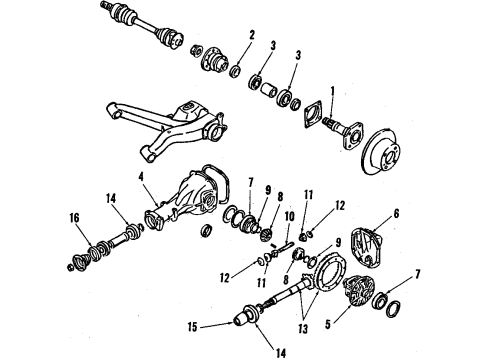 1985 Nissan 200SX Rear Axle, Differential Gear Final Drive Diagram for 38100-P6600