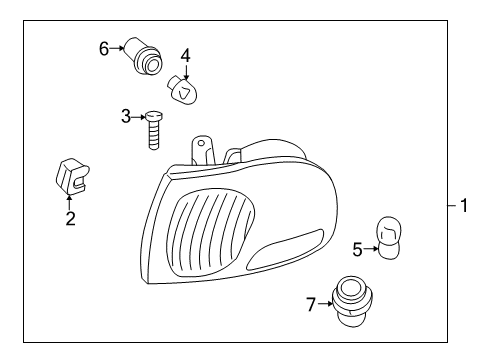 2000 Nissan Quest Bulbs Side Combination Lamp Socket Assembly Diagram for 26242-7B000