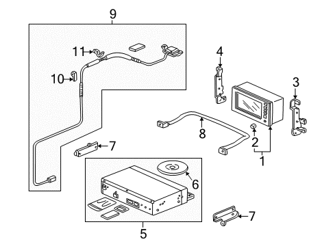 2000 Honda Odyssey Global Positioning System Bracket A, Navigation Diagram for 39541-S0X-A00