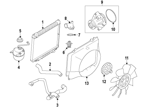 2009 Ford E-150 Cooling System, Radiator, Water Pump, Cooling Fan Lower Hose Diagram for 4C2Z-8286-GB