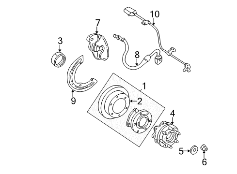 1998 GMC K3500 Front Brakes Front Brake Rotor Assembly (W/ Hub) (Lh) Diagram for 12385855