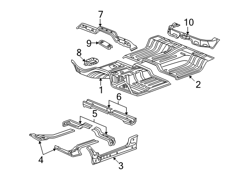 2007 Dodge Ram 3500 Cab - Floor Pan-Rear Floor Pan Diagram for 55276974AA