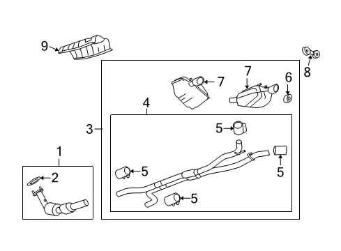 2010 Chevrolet Camaro Exhaust Components Exhaust Muffler Assembly (W/ Exhaust Pipe & Tail Pipe) Diagram for 22990286