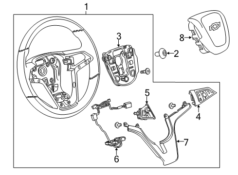 2015 Chevrolet Trax Steering Column & Wheel, Steering Gear & Linkage Steering Wheel Diagram for 95161655