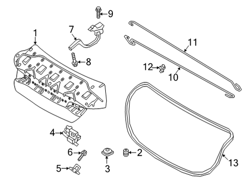 2021 Hyundai Elantra Trunk Bumper-Overslam Diagram for 81071-L0000