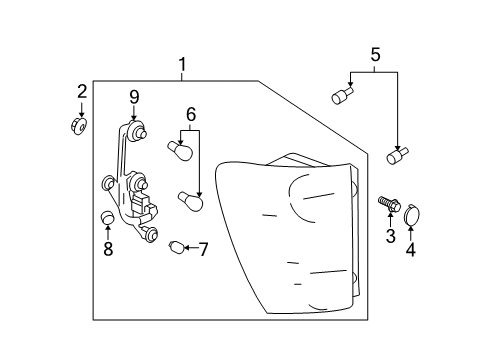 2009 Chevrolet Equinox Tail Lamps Tail Lamp Assembly Diagram for 5490028