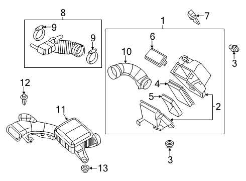 2020 Nissan NV200 Filters Air Duct Diagram for 16554-3LM1A