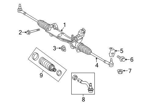 2009 Dodge Sprinter 2500 Steering Column & Wheel, Steering Gear & Linkage Screw Diagram for 6104140AA