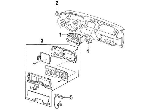 2001 Ford Crown Victoria Cluster & Switches Cluster Diagram for 1W7Z-10849-AA