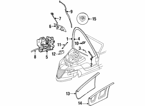 1999 Plymouth Prowler Hood & Components, Exterior Trim Hood Prop Diagram for 4865310AA