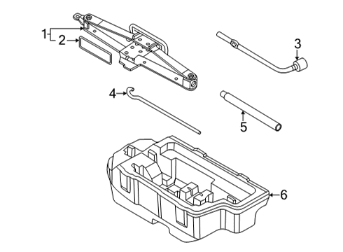 2022 Hyundai Santa Cruz Jack & Components Label Diagram for 091274D100