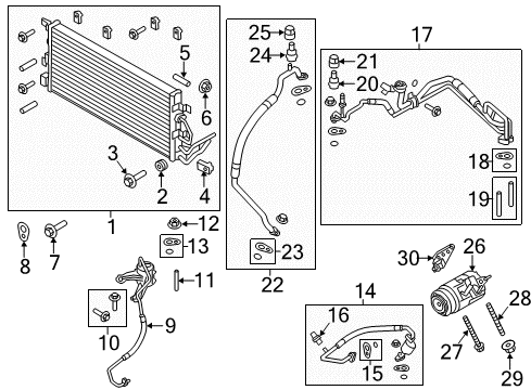 2012 Ford Explorer Air Conditioner AC & Heater Assembly Diagram for CG1Z-19850-D