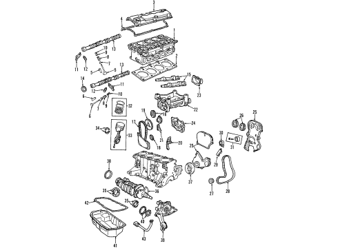 1996 Dodge Stratus Engine Parts, Mounts, Cylinder Head & Valves, Camshaft & Timing, Oil Pan, Oil Pump, Balance Shafts, Crankshaft & Bearings, Pistons, Rings & Bearings Valve Diagram for 4667969