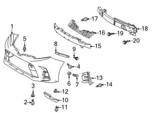 2020 Toyota Sienna Front Bumper Bumper Cover Diagram for 52119-08906