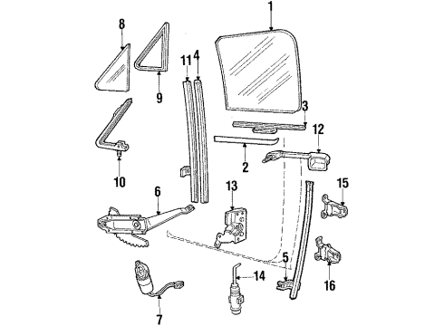 1985 Ford Bronco Front Door Handle Diagram for EOTZ-1022600-B