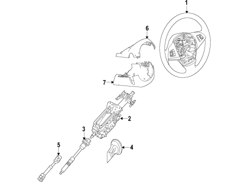 2019 BMW 750i Steering Column & Wheel, Steering Gear & Linkage Trim Panel, Steering Column, Top Diagram for 51456993886