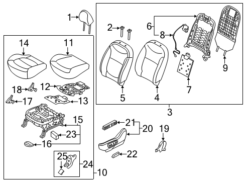 2018 Kia Soul Front Seat Components Ventilation Assembly-Front Diagram for 88359B2200